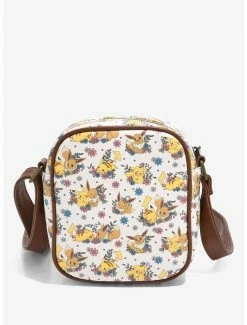 Crossbody Bags Loungefly Pokémon Pikachu & Eevee Floral Crossbody Bag - BoxLunch Exclusive -Bowie Shop 14140300 av2