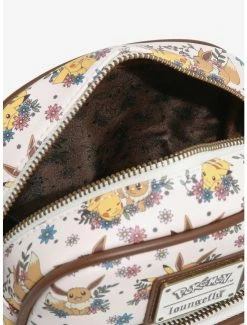 Crossbody Bags Loungefly Pokémon Pikachu & Eevee Floral Crossbody Bag - BoxLunch Exclusive -Bowie Shop 14140300 av3