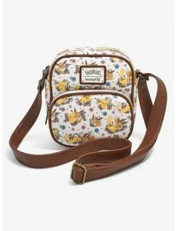 Crossbody Bags Loungefly Pokémon Pikachu & Eevee Floral Crossbody Bag - BoxLunch Exclusive