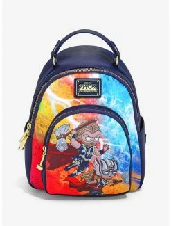 Mini Backpacks Loungefly Marvel Thor: Love And Thunder Chibi Mighty Thor & Thor Mini Backpack - BoxLunch Exclusive