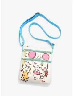 Crossbody Bags Loungefly Disney Winnie The Pooh Piglet & Pooh With Balloons Sketch Crossbody Bag - BoxLunch Exclusive