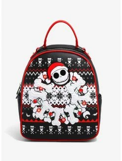 Mini Backpacks Our Universe Disney The Nightmare Before Christmas Jack Skellington Christmas Sweater Mini Backpack - BoxLunch Exclusive