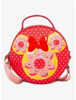 Crossbody Bags Disney Minnie Mouse Bow And Ears Donut Dessert With Polka Dot Cross Body Bag