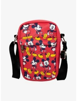 Crossbody Bags Disney Mickey Mouse Standing Poses Vegan Leather Crossbody Bag