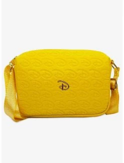 Crossbody Bags Disney Signature D Debossed Yellow Vegan Leather Crossbody Bag